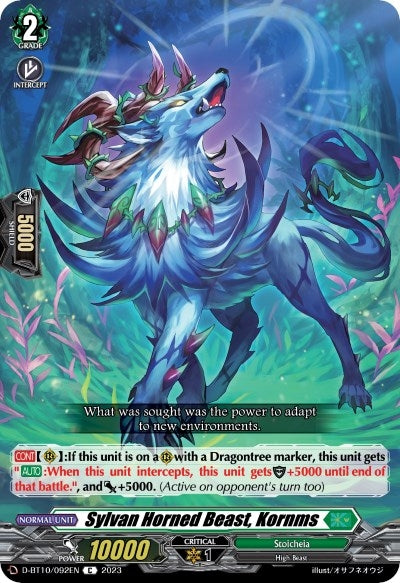 Sylvan Horned Beast Kornms (10092) [D-BT10] - Cardfight Vanguard Single