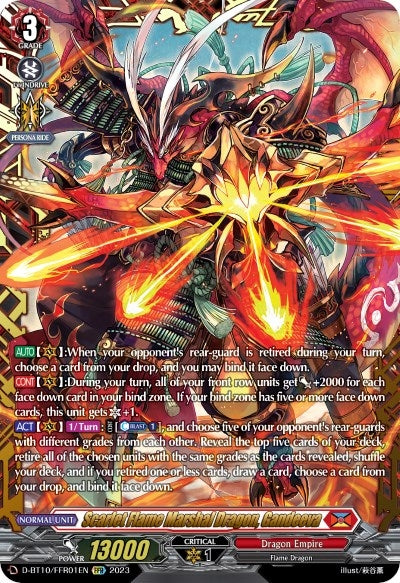 Scarlet Flame Marshal Dragon Gandeeva (FFR) (1001) [D-BT10] - Cardfight Vanguard Single