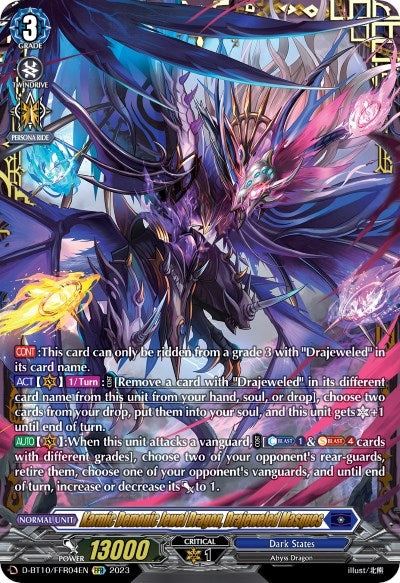 Karmic Demonic Jewel Dragon Drajeweled Masques (FFR) (1004) [D-BT10] - Cardfight Vanguard Single