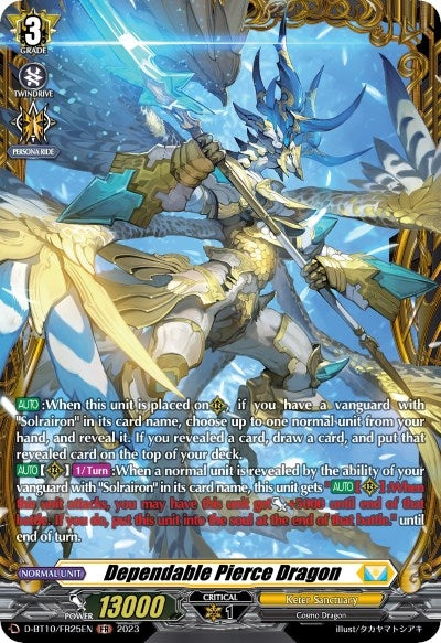 Dependable Pierce Dragon (FR) (1025) [D-BT10] - Cardfight Vanguard Single