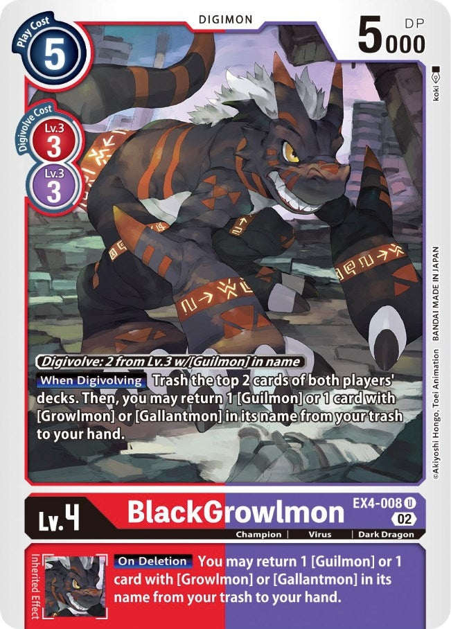 BlackGrowlmon (4008) [EX04] - Digimon Card Game Single