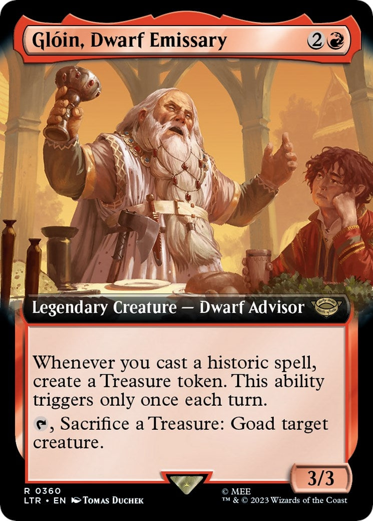 Gloin Dwarf Emissary (Extended Art) (360) [LTR] - MTG Single
