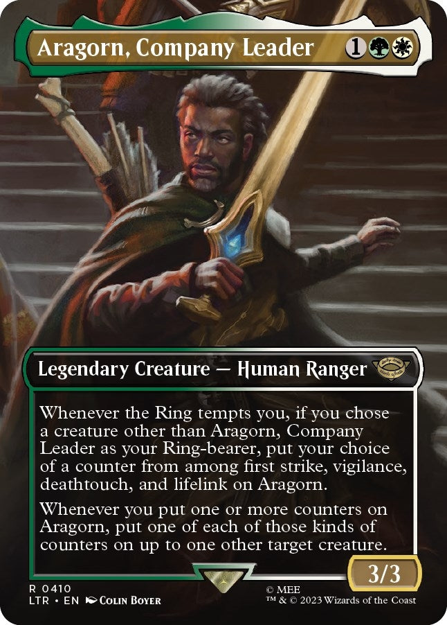 Aragorn Company Leader (Borderless) (410) [LTR] - MTG Single