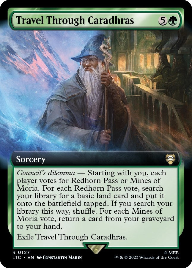 Travel Through Caradhras (Extended Art) (127) [LTC] - MTG Single