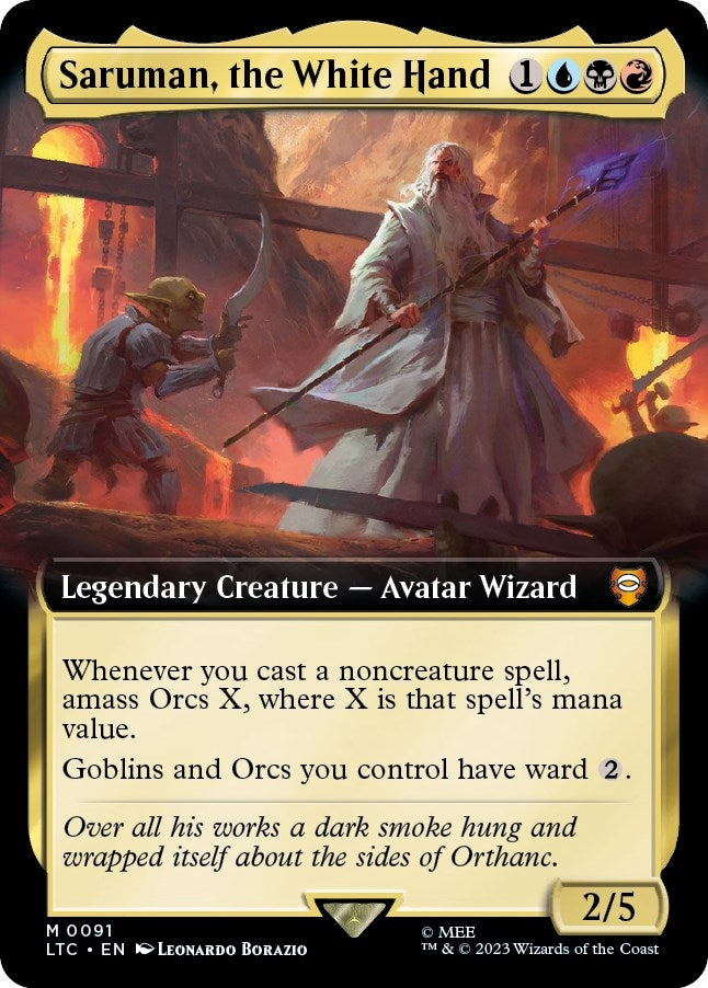 Saruman the White Hand (Extended Art) (91) [LTC] - MTG Single