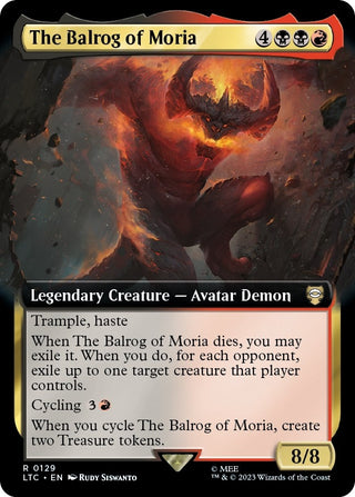 The Balrog of Moria (Extended Art) (129) [LTC] - MTG Single