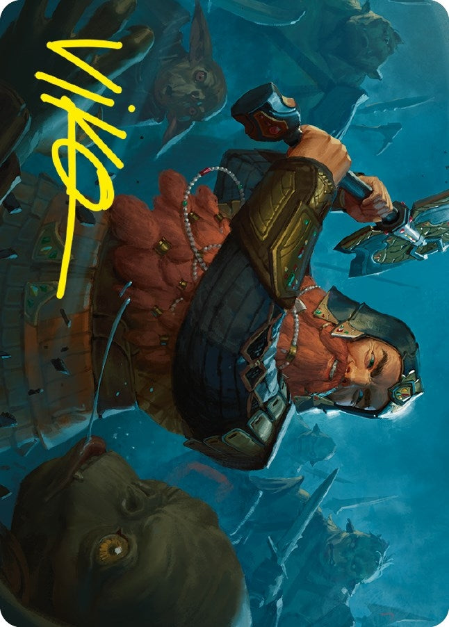 Gimli Counter of Kills Art Card (10/81) (Gold-Stamped Signature) (10) [ASLTR] - MTG Single