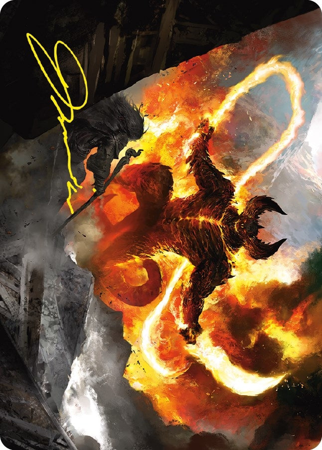 The Balrog Flame of Udun Art Card (Gold-Stamped Signature) (36) [ASLTR] - MTG Single