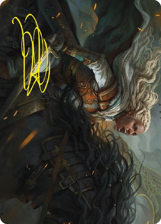 Eowyn Fearless Knight Art Card (Gold-Stamped Signature) (15) [ASLTR] - MTG Single