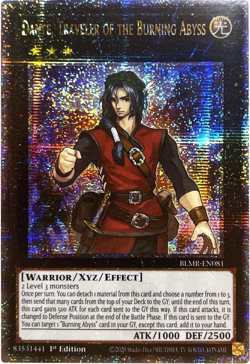 Dante Traveler of the Burning Abyss (Quarter Century Secret Rare) (81) (BLMR) - YuGiOh Single