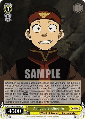 Aang: Blending In (4003) [ATLA/WX04] - Weiss Schwarz Single