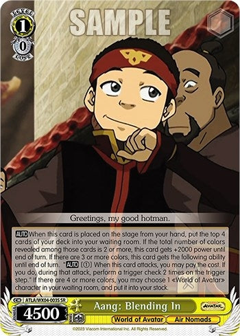 Aang: Blending In (SR) (4003) [ATLA/WX04] - Weiss Schwarz Single