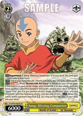Aang: Missing Companion (ATR) (4008) [ATLA/WX04] - Weiss Schwarz Single