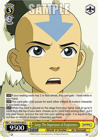 Aang: The Importance of Forgiveness (4009) [ATLA/WX04] - Weiss Schwarz Single
