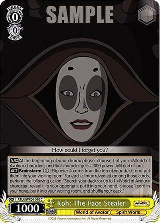 Koh: The Face Stealer (4010) [ATLA/WX04] - Weiss Schwarz Single