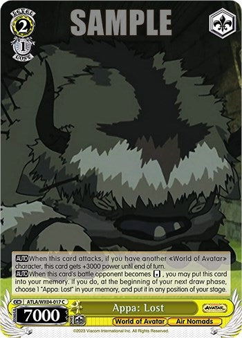 Appa: Lost (4017) [ATLA/WX04] - Weiss Schwarz Single