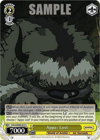 Appa: Lost (4017) [ATLA/WX04] - Weiss Schwarz Single