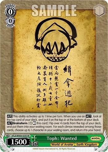 Toph: Wanted (SR) (4023) [ATLA/WX04] - Weiss Schwarz Single