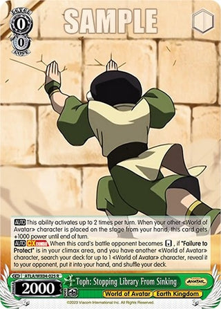 Toph: Stopping Library From Sinking (4025) [ATLA/WX04] - Weiss Schwarz Single