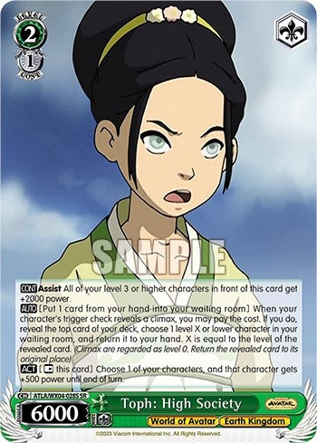 Toph: High Society (SR) (4028) [ATLA/WX04] - Weiss Schwarz Single