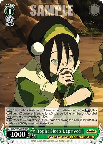 Toph: Sleep Deprived (4035) [ATLA/WX04] - Weiss Schwarz Single