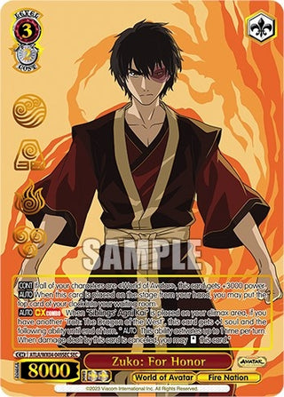 Zuko: For Honor (SEC) (4049) [ATLA/WX04] - Weiss Schwarz Single