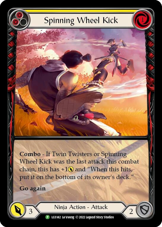 Spinning Wheel Kick (Yellow) - LGS142 (142) [PR] - Flesh and Blood TCG Single