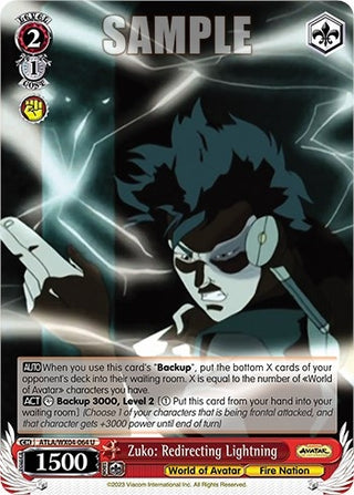 Zuko: Redirecting Lightning (4064) [ATLA/WX04] - Weiss Schwarz Single