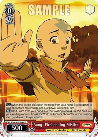 Aang: Firebending Misfire (4067) [ATLA/WX04] - Weiss Schwarz Single