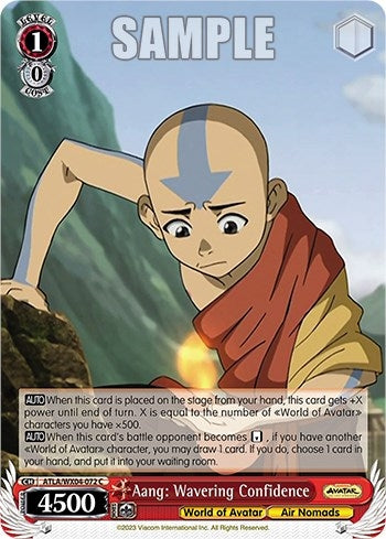 Aang: Wavering Confidence (4072) [ATLA/WX04] - Weiss Schwarz Single