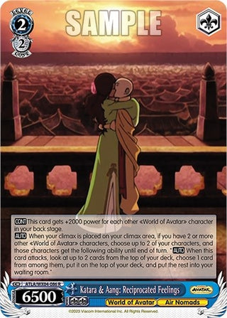 Katara & Aang: Reciprocated Feelings (4086) [ATLA/WX04] - Weiss Schwarz Single