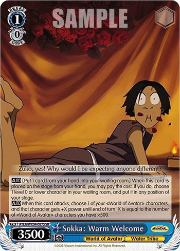 Sokka: Warm Welcome (SR) (4087) [ATLA/WX04] - Weiss Schwarz Single