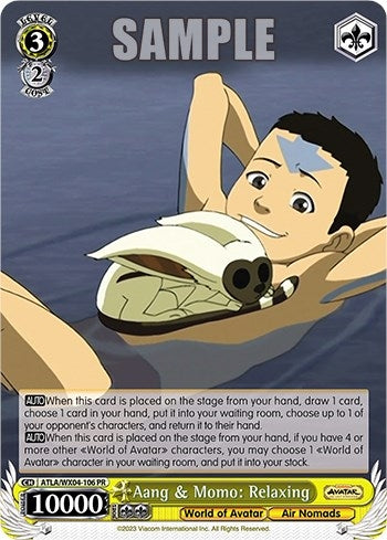 Aang & Momo: Relaxing (4106) [ATLA/WX04] - Weiss Schwarz Single