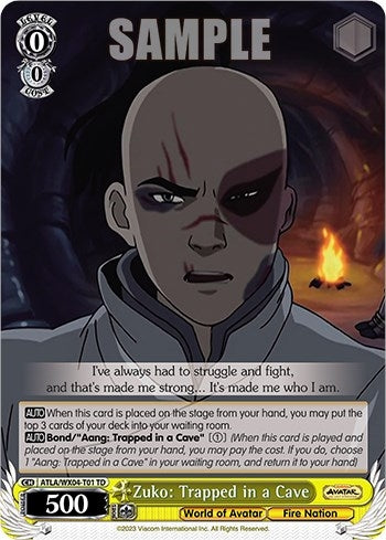 Zuko: Trapped in a Cave (401) [ATLA/WX04] - Weiss Schwarz Single