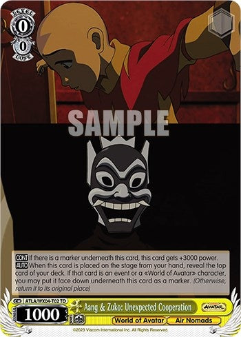 Aang & Zuko: Unexpected Cooperation (402) [ATLA/WX04] - Weiss Schwarz Single
