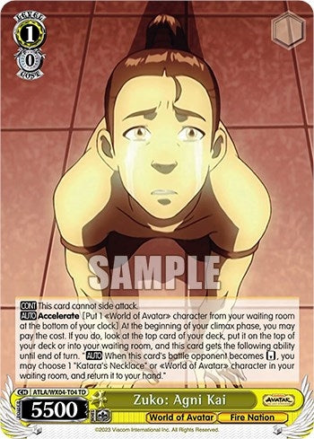 Zuko: Agni Kai (404) [ATLA/WX04] - Weiss Schwarz Single