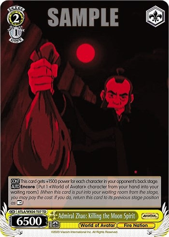 Admiral Zhao: Killing the Moon Spirit (407) [ATLA/WX04] - Weiss Schwarz Single