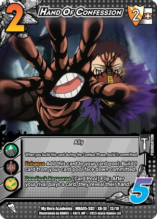 Hand of Confession (XR) (13) [MHA5] - UniVersus Single