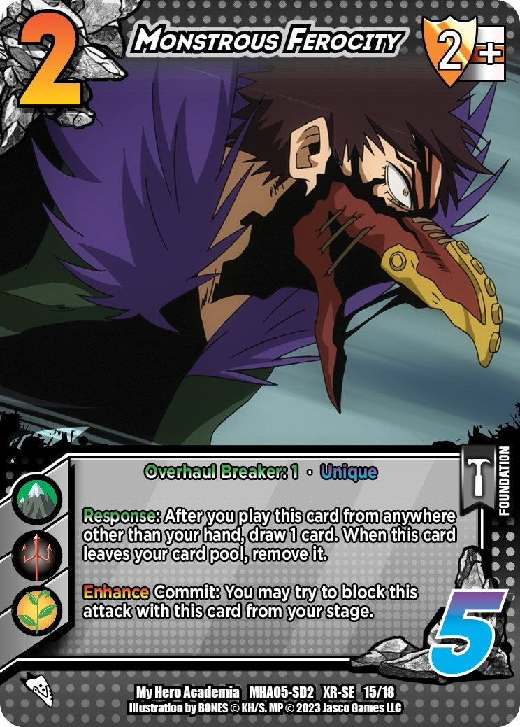 Monstrous Ferocity (XR) (15) [MHA5] - UniVersus Single