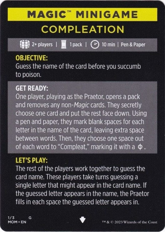 Magic Minigame: Compleation (1) [MOM] - MTG Single