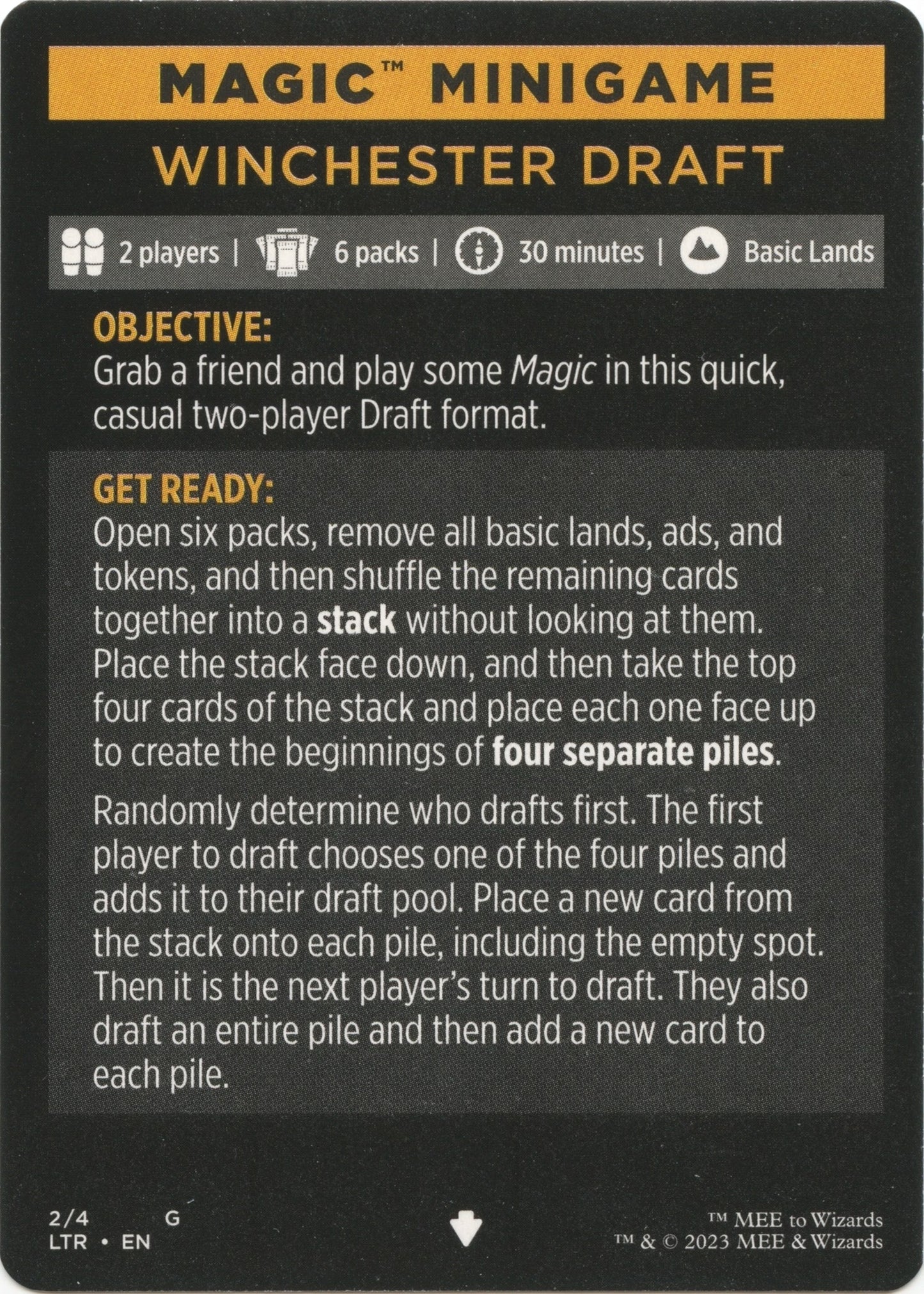 Magic Minigame: Winchester Draft (2) [LTR] - MTG Single