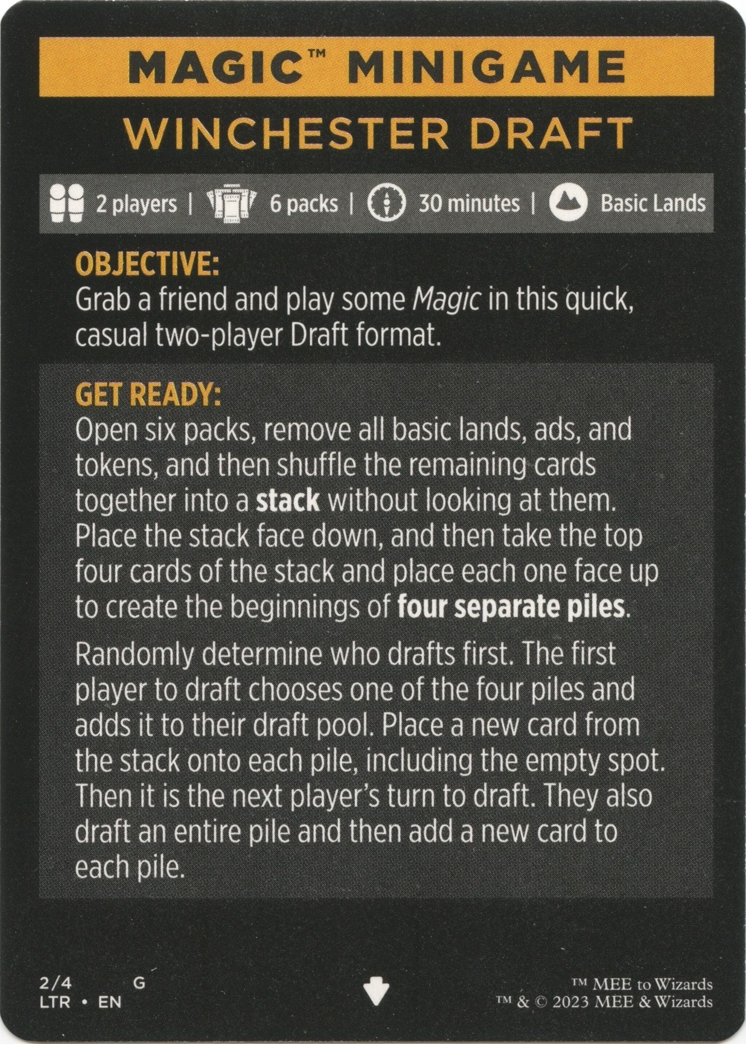 Magic Minigame: Winchester Draft (2) [LTR] - MTG Single