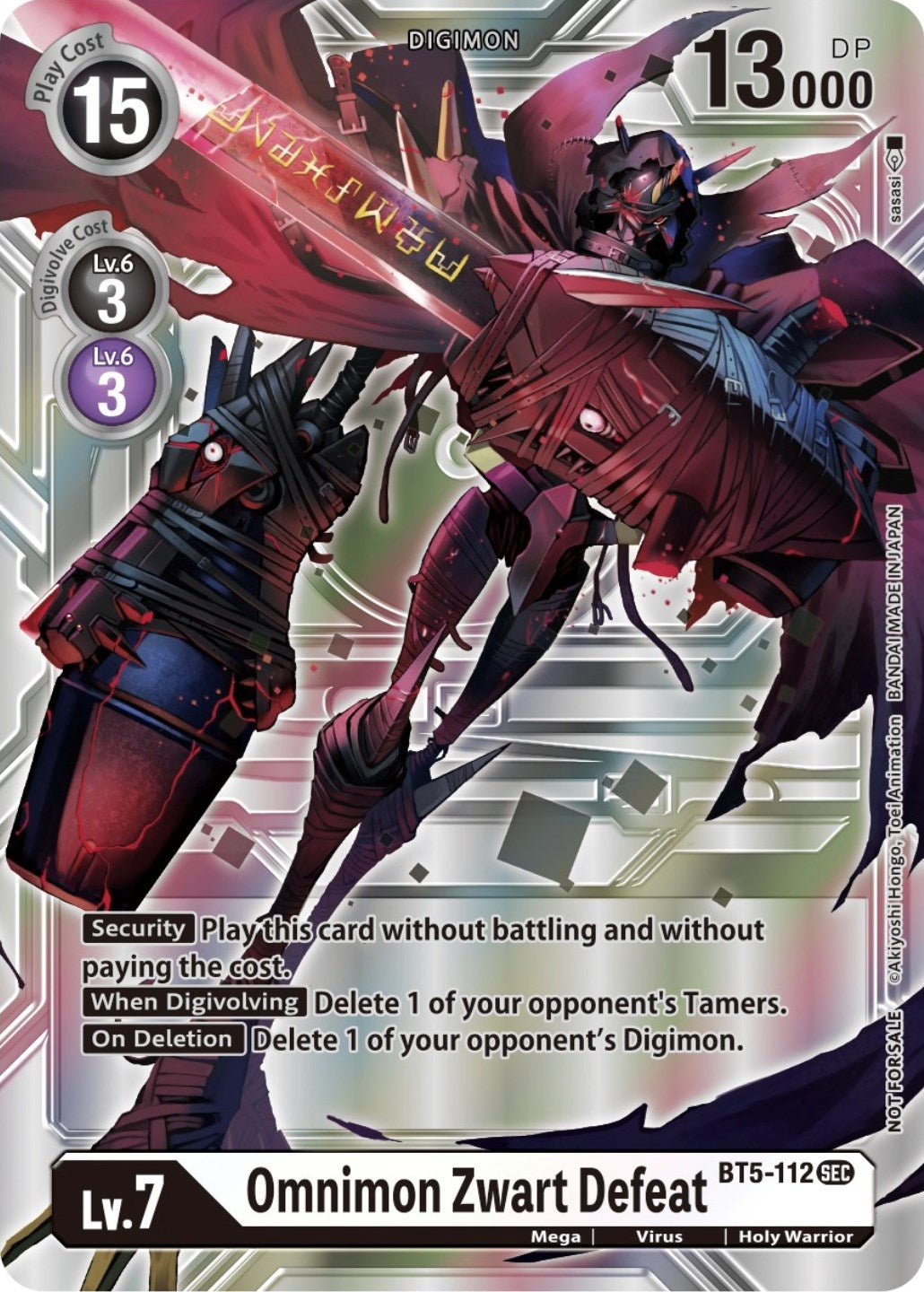 Omnimon Zwart Defeat (Silver Alternate Art) (5112) [EX04] - Digimon Card Game Single