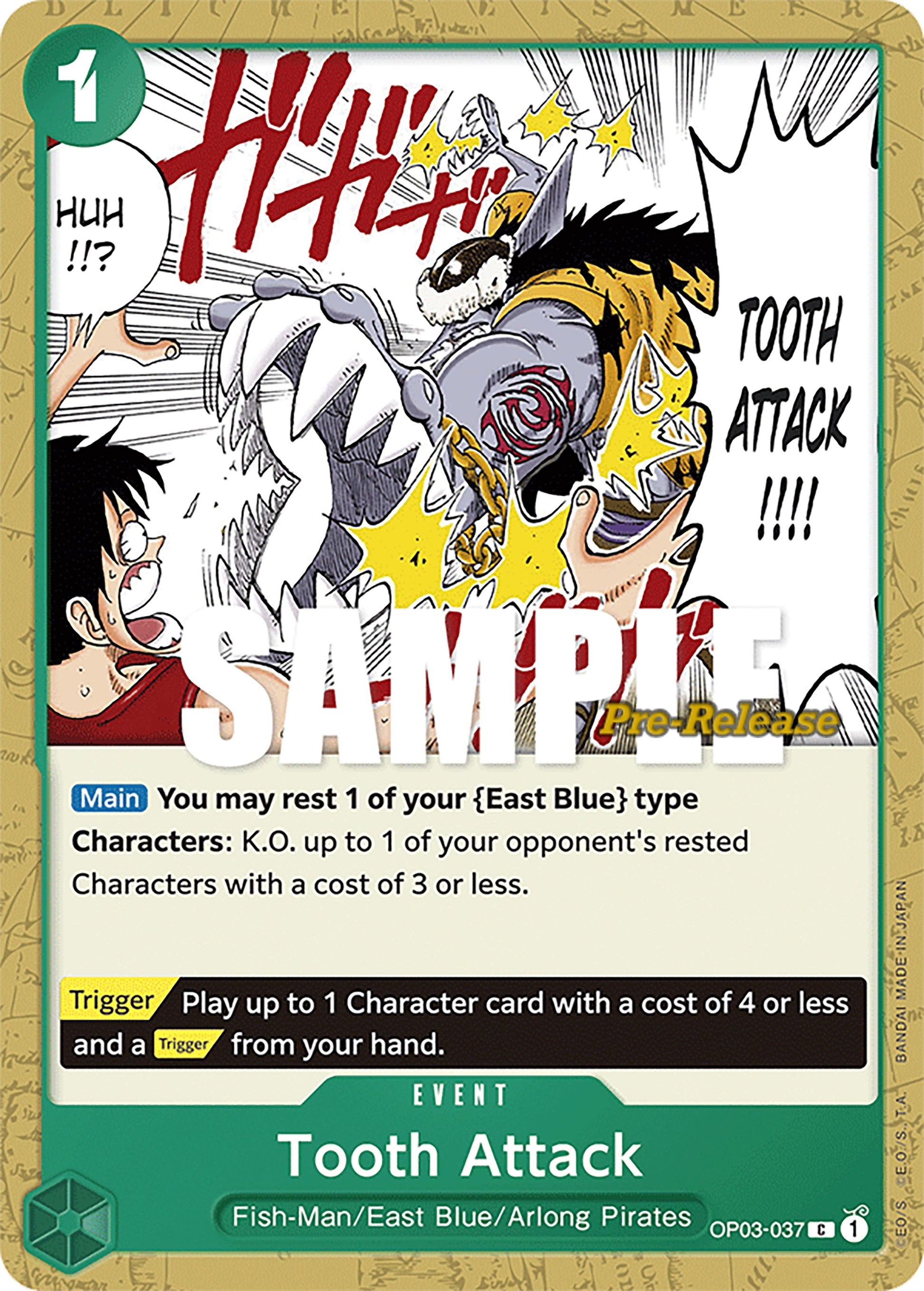 Tooth Attack (3037) (OP03 PRE) - One Piece Card Game Single