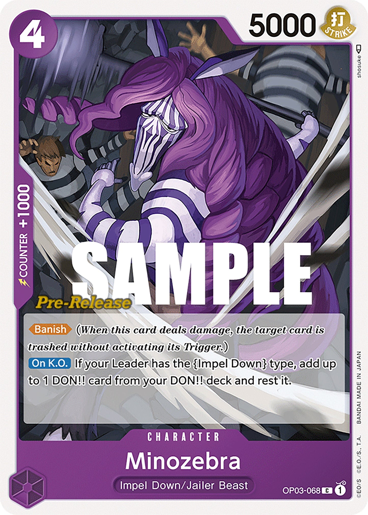 Minozebra (3068) (OP03 PRE) - One Piece Card Game Single