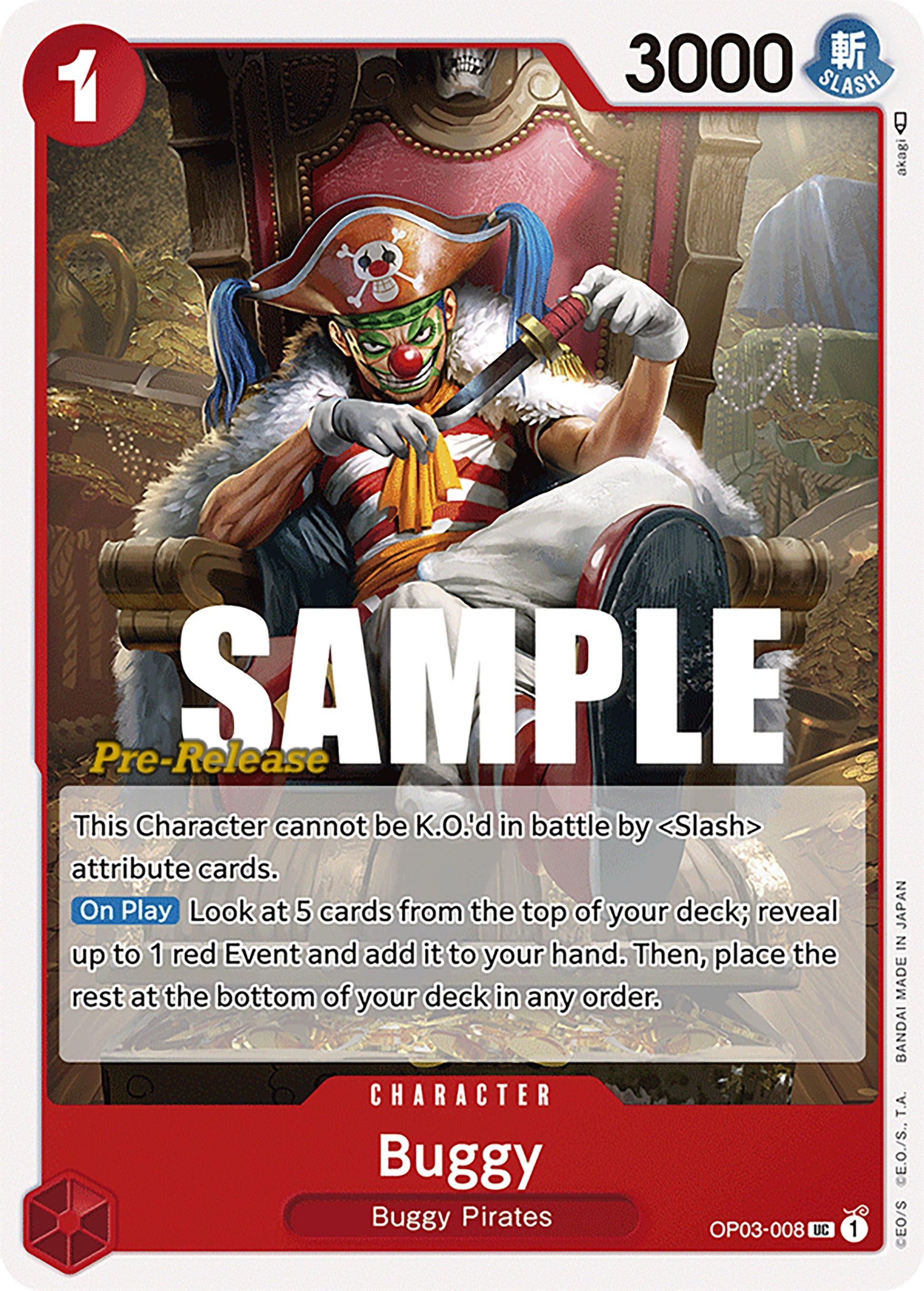 Buggy (008) (3008) (OP03 PRE) - One Piece Card Game Single