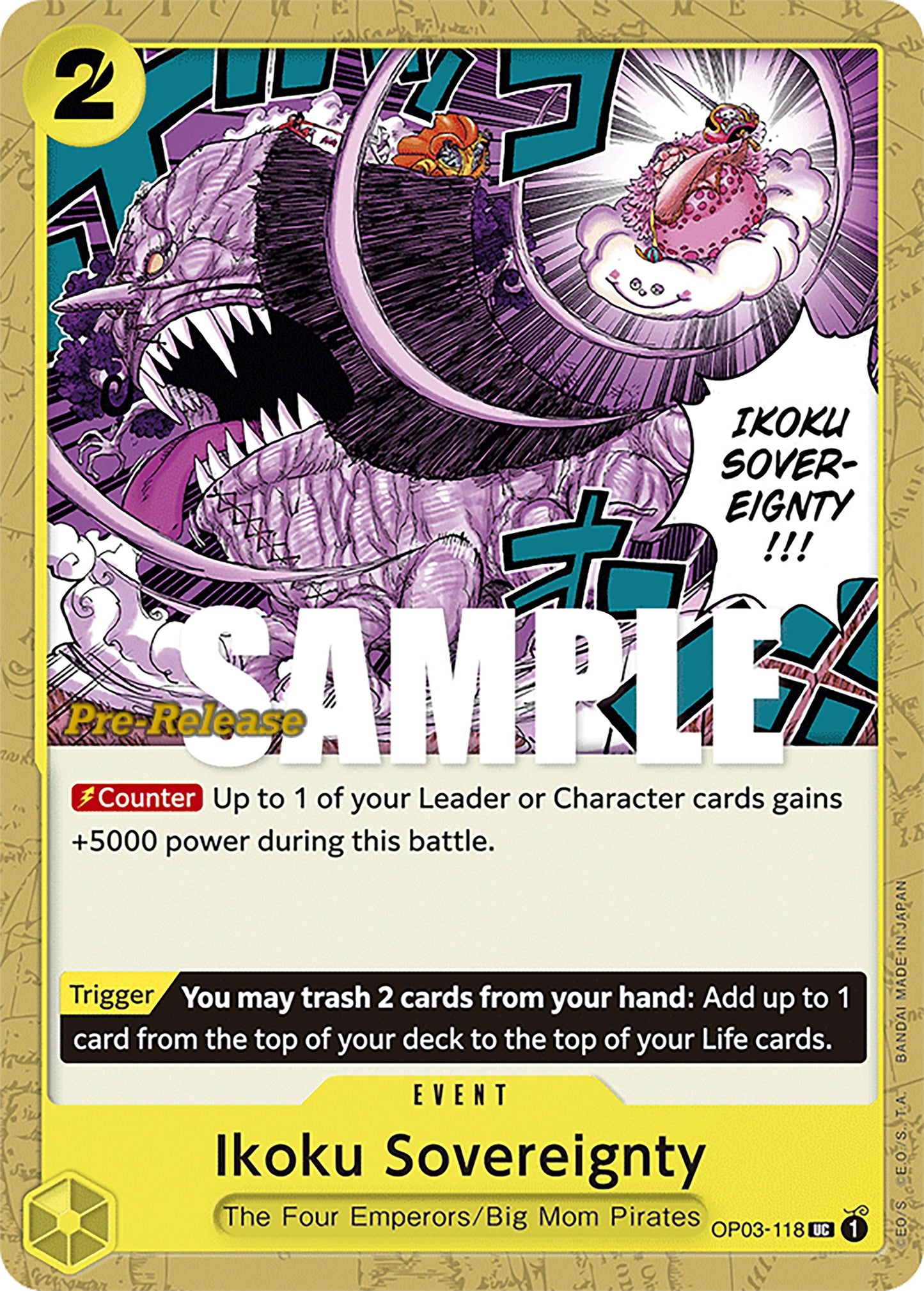Ikoku Sovereignty (3118) (OP03 PRE) - One Piece Card Game Single