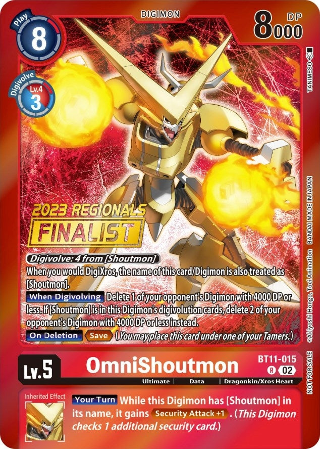 OmniShoutmon (2023 Regionals Finalist) (11015) [BT11] - Digimon Card Game Single