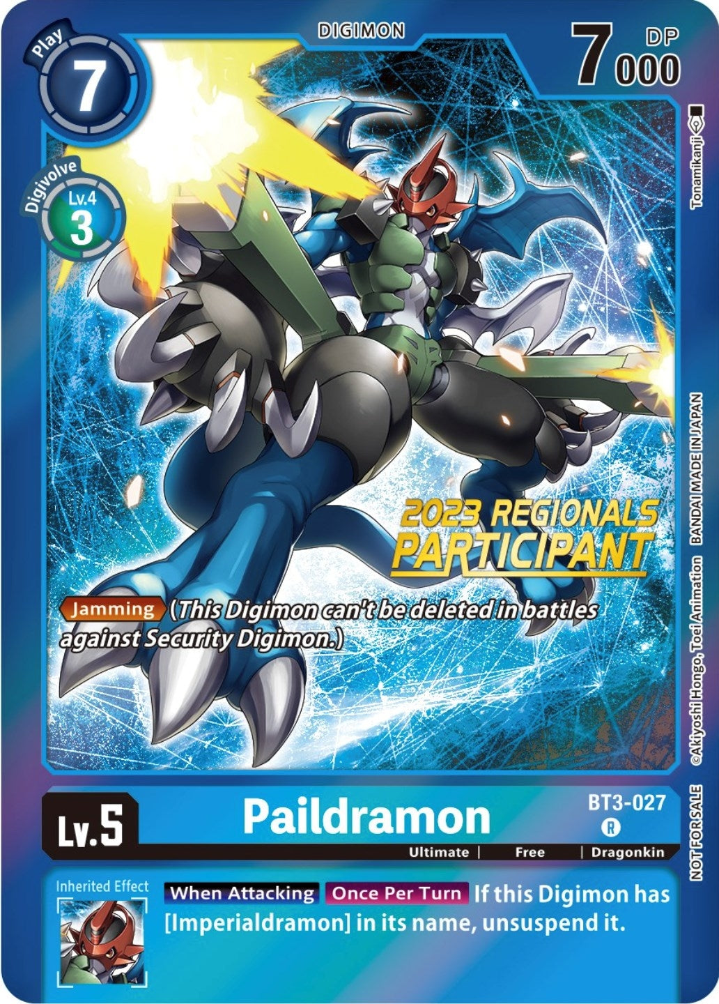 Paildramon (2023 Regionals Participant) (3027) [BT01-03] - Digimon Card Game Single