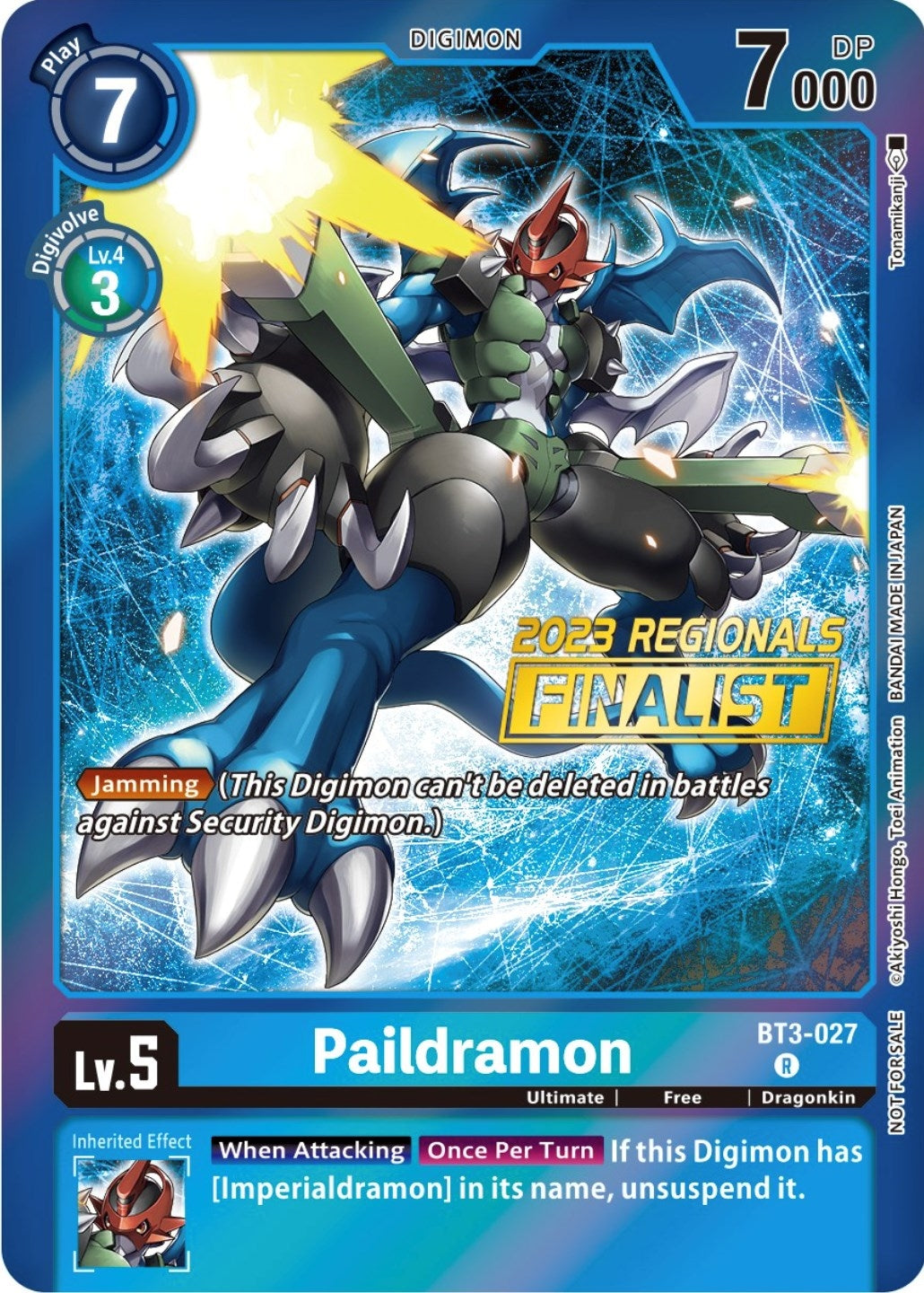 Paildramon (2023 Regionals Finalist) (3027) [BT01-03] - Digimon Card Game Single